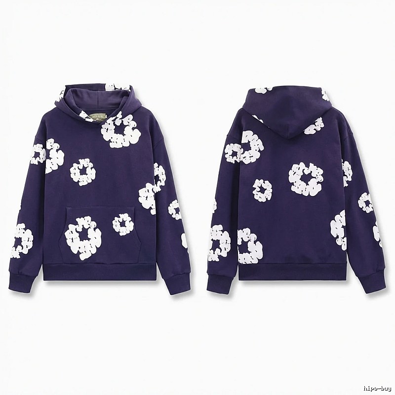 DENIM TEARS Printed Vintage Navy Blue Sweatshirt