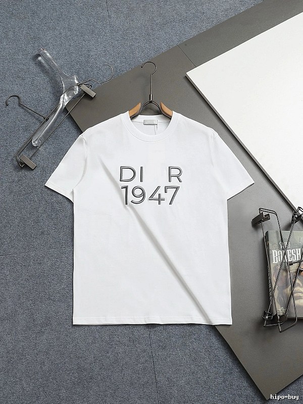 Dior 1947 Collection Minimalist Style White Short-sleeve T-shirt
