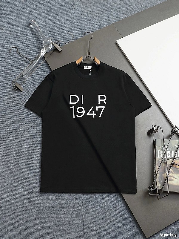 Dior 1947 Minimalist Trendy Black Short-sleeve T-Shirt