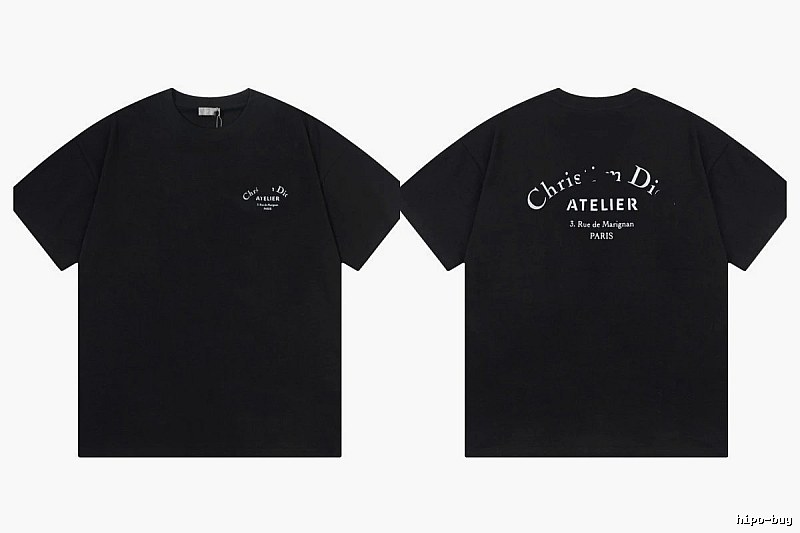 Dior Atelier Minimalist Style Black Short-sleeve T-shirt
