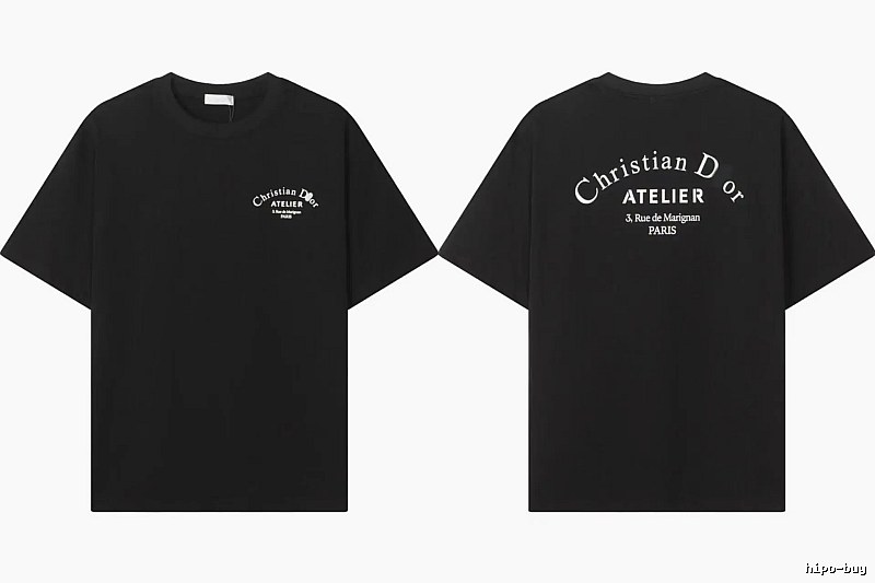 Dior ATELIER Minimalist Style Black Short-Sleeve T-Shirt