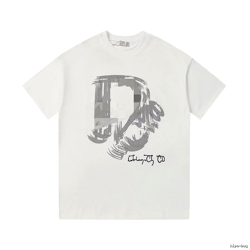 Dior Graffiti Collection Trendy & Cool Style White Short-sleeve T-shirt