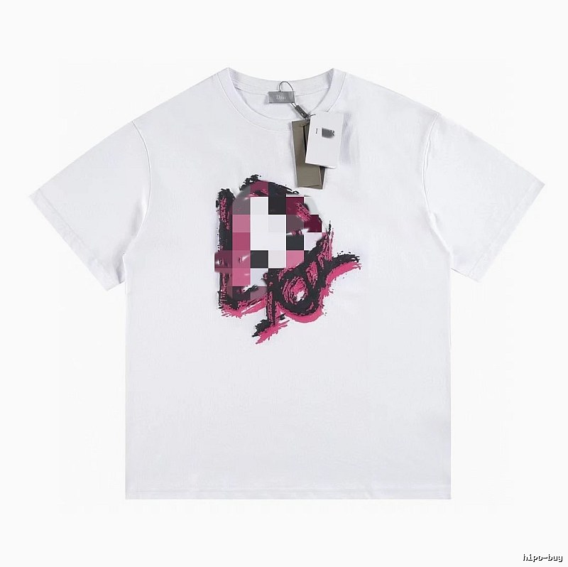 Dior Graffiti Print Street Style White T-Shirt