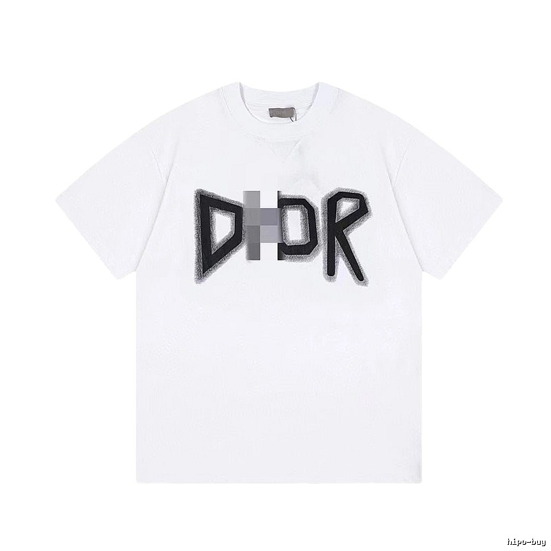 Dior Letter Print Trendy Style White T-Shirt