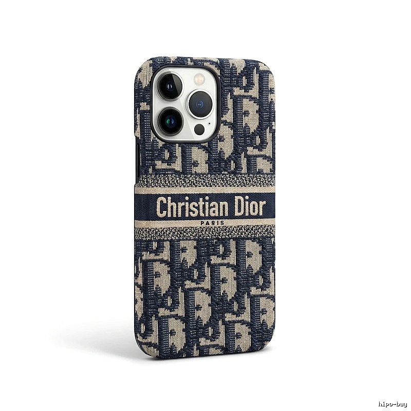 Dior Monogram Dark Blue Phone Case