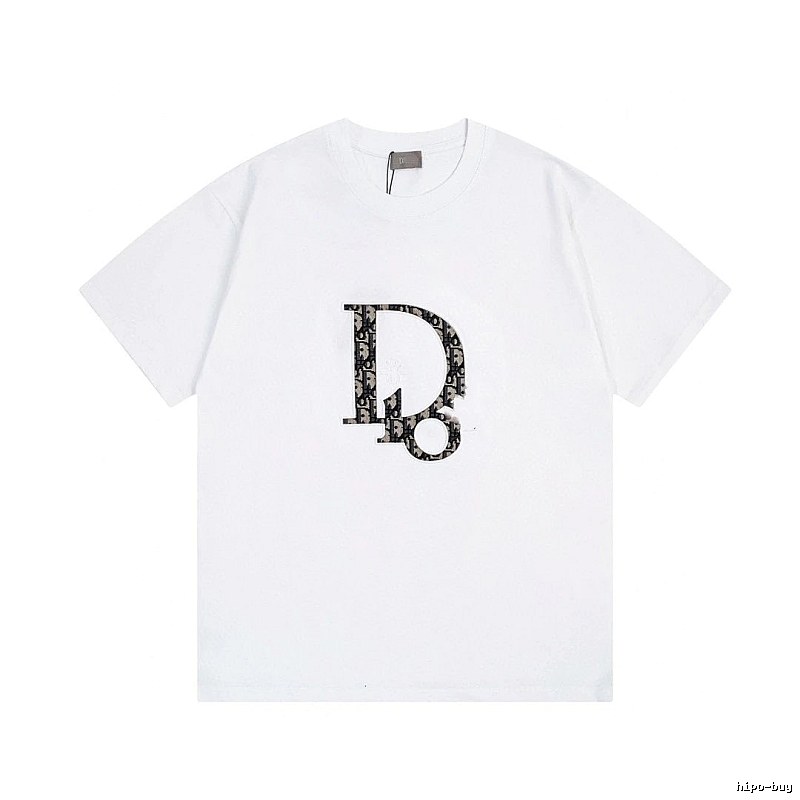 Dior Monogram Light Luxury Style White Short-sleeved T-shirt