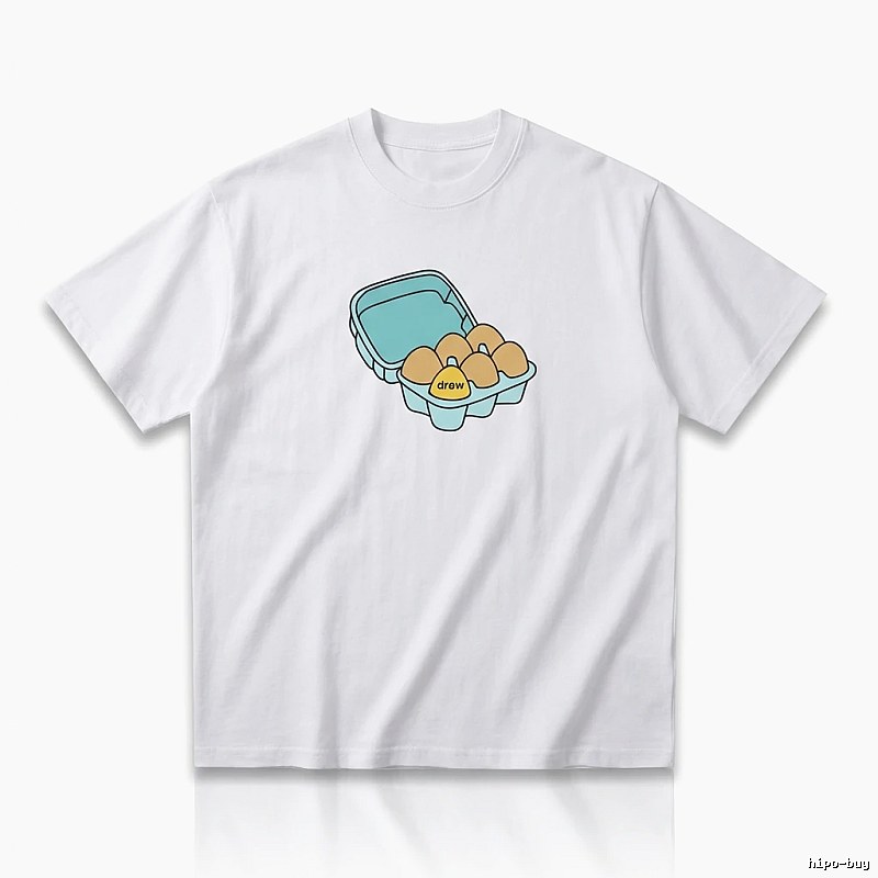 DREW Egg Series Simple White T-shirt