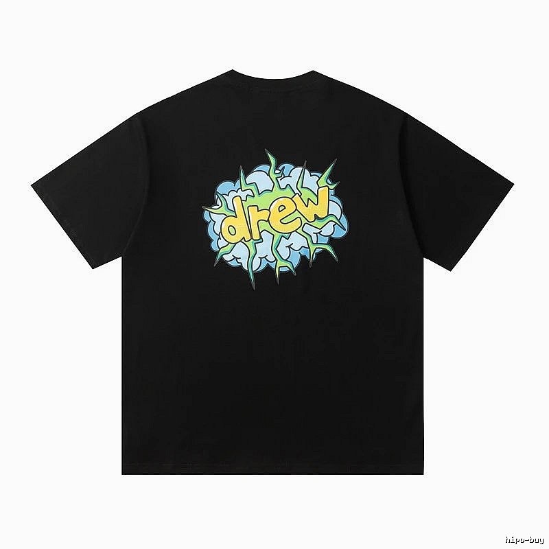 DREW Explosion Print Street Style Black Short-sleeve T-shirt