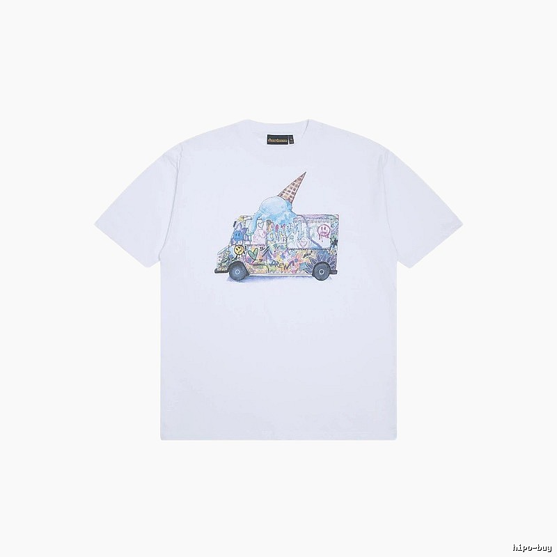 DREW Graffiti Style Ice Cream Truck White Short Sleeve T-shirt