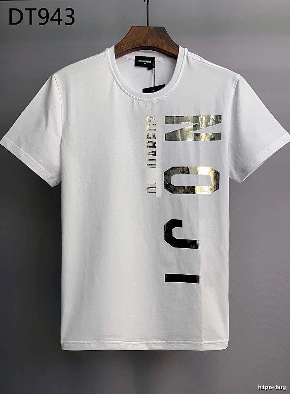 DSQ ICON Foil-stamped Trendy White T-Shirt