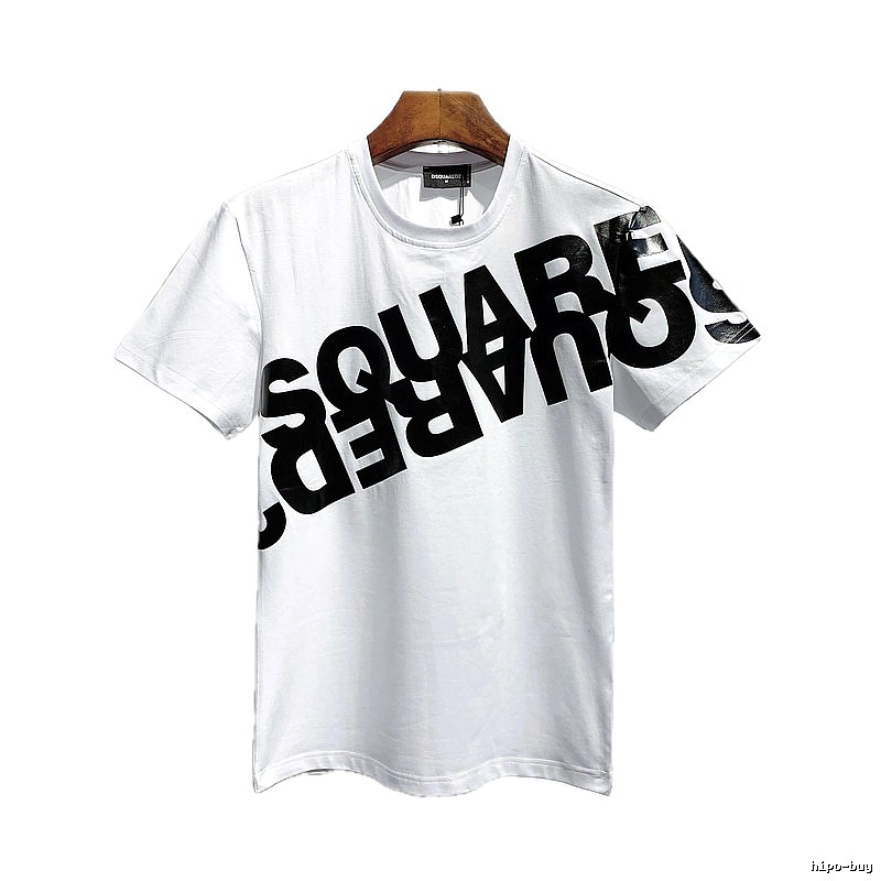 DSQ Large Letter Print Street Style White T-Shirt