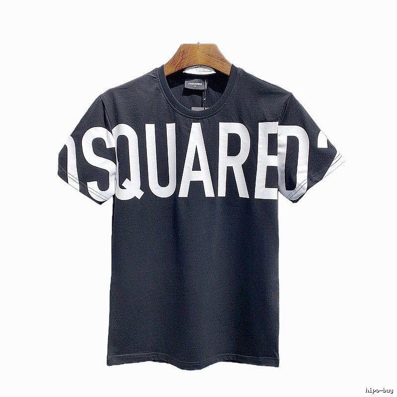 DSQ Trendy Cool Large Letter Printed Black Short-Sleeve T-Shirt