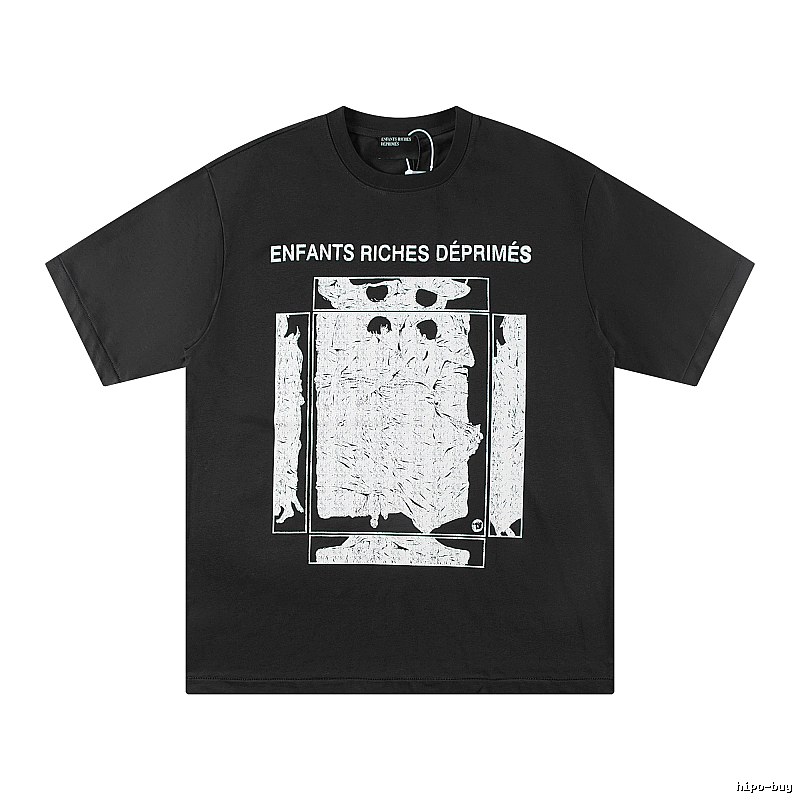ERD Portrait Print Dark Style Black T-shirt