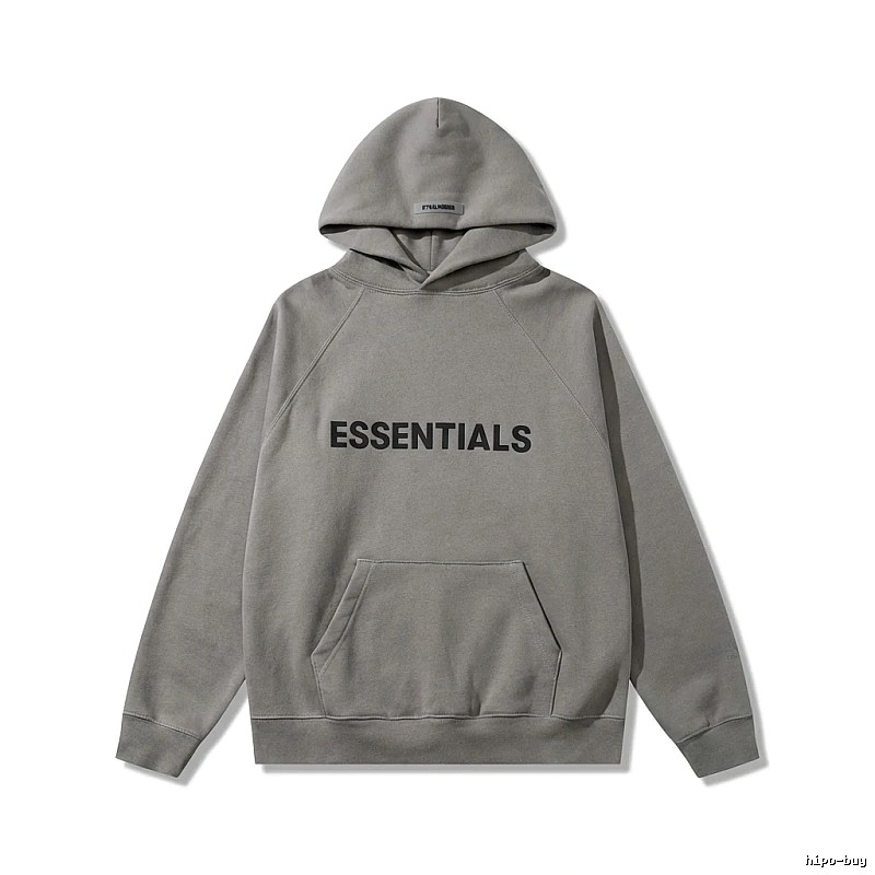 ESSENTIALS minimalist gray hoodie