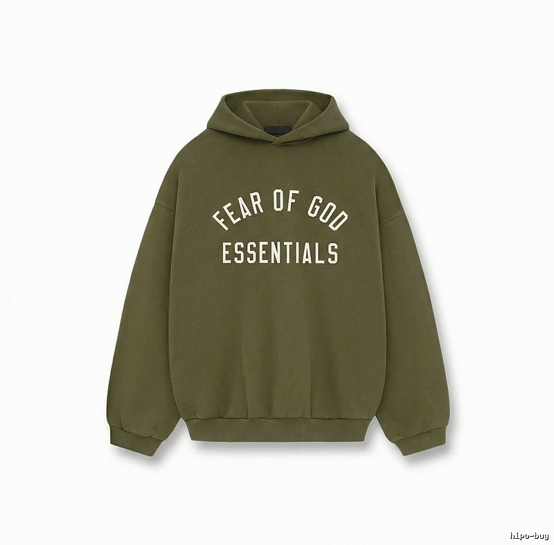 ESSENTIALS minimalist style olive green sweatshirt