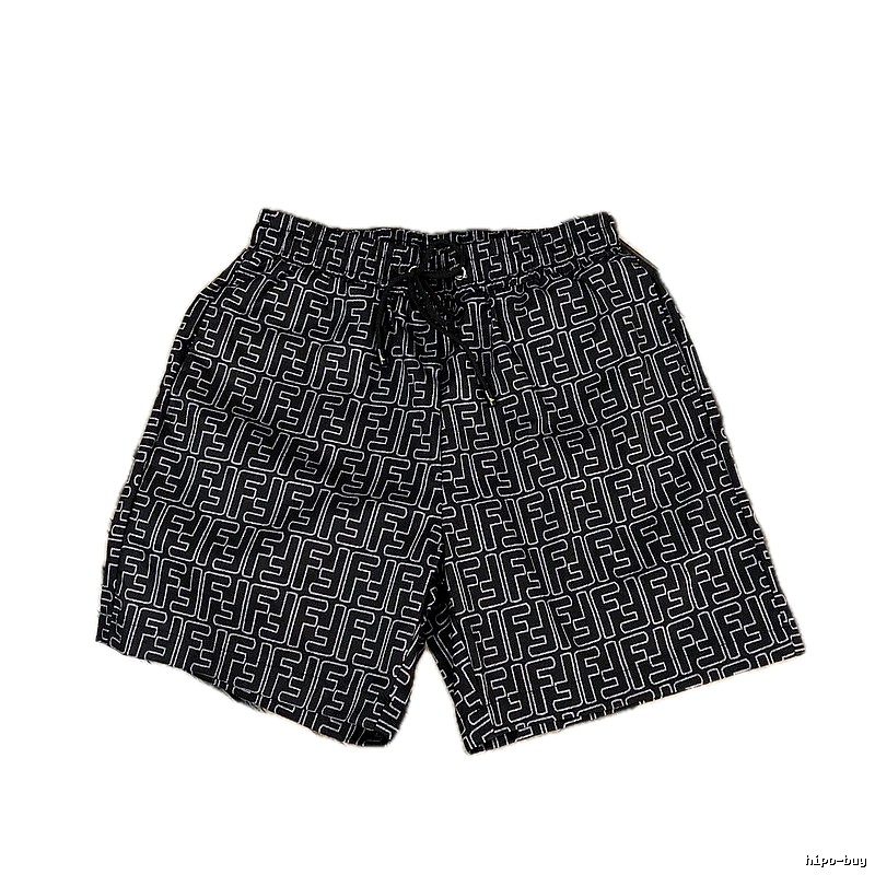 Fendi Double F Collection Vintage Monogram Style Black Shorts