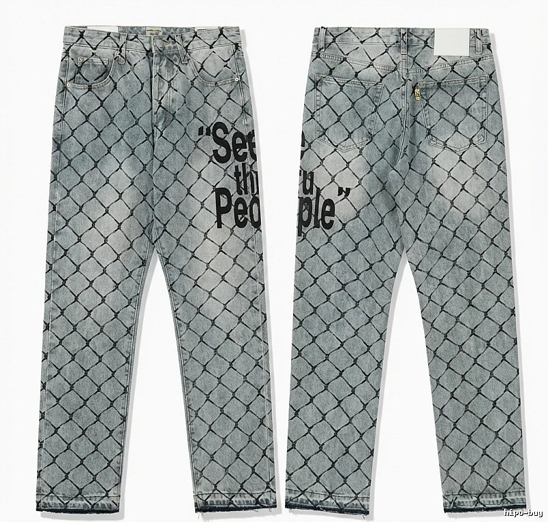 Gallery Dept Checkered Trendy Brand Jeans