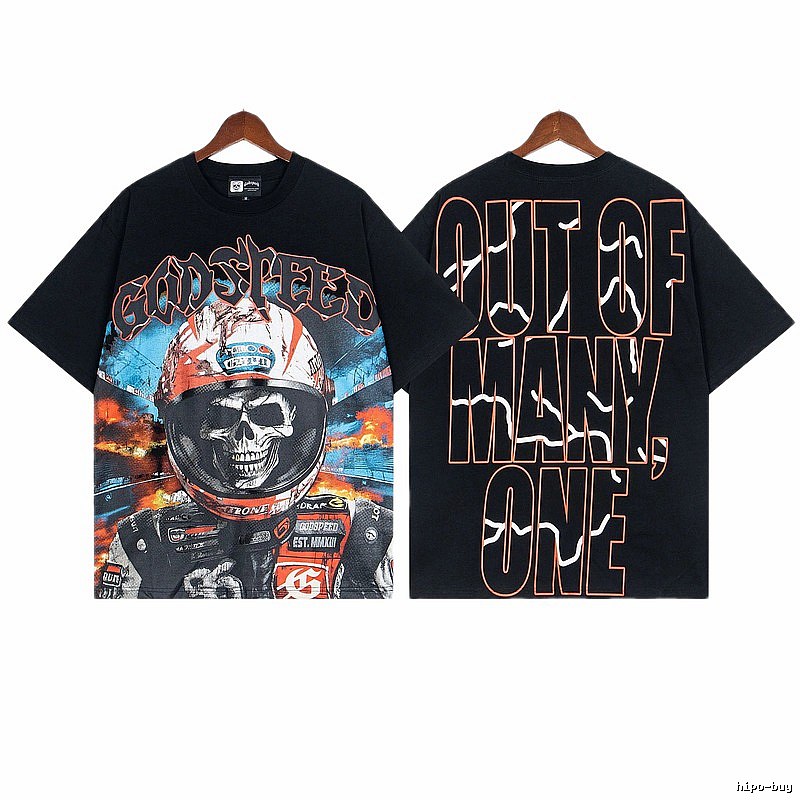 Godspeed Skull Motorcycle Street Style Black Short Sleeve T-Shirt
