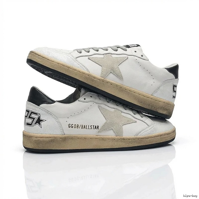 Golden Goose Ballstar retro-style white shoes