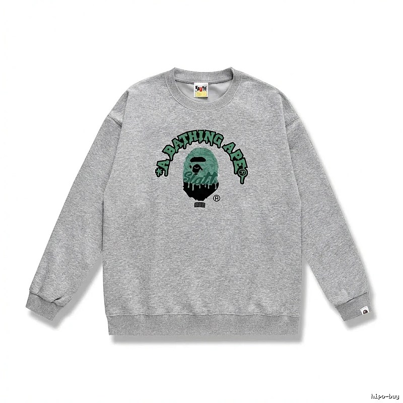 Grey hoodie with Bape Ape Head logo