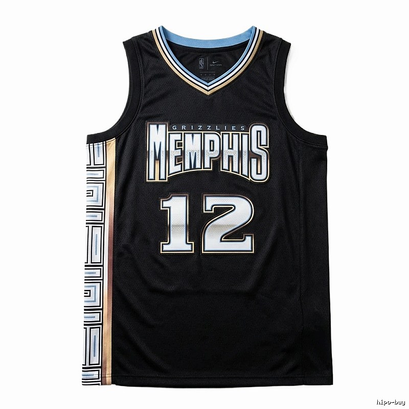 Grizzlies No. 12 black basketball jersey