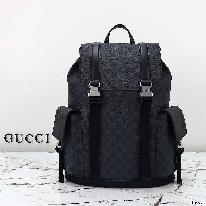 Gucci Black Gucci Monogram Backpack Backpack for Casual Outfits