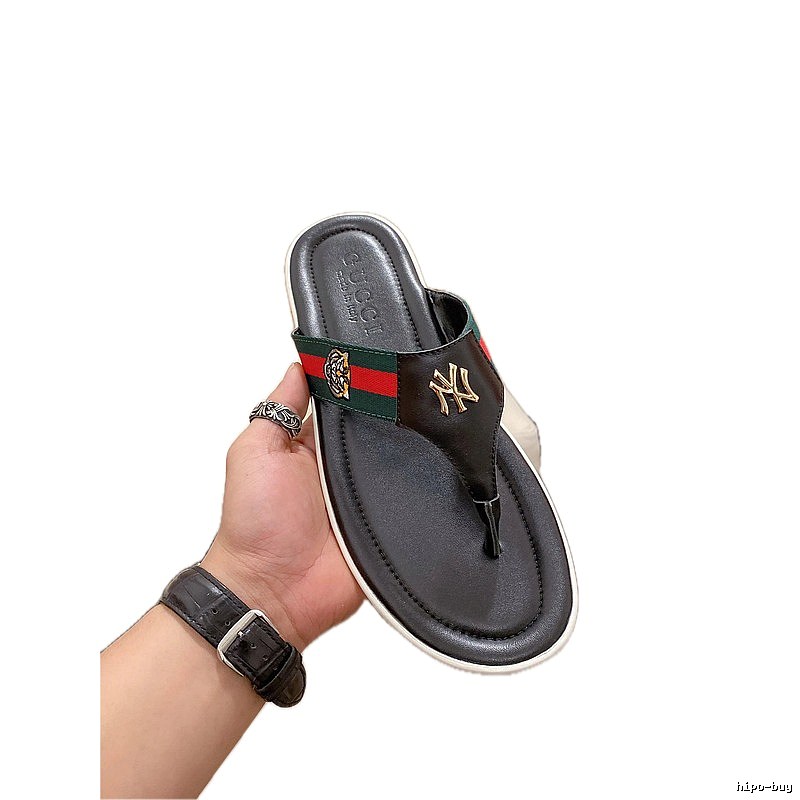 Gucci Co-branded Trendy Casual Black Flip-flops