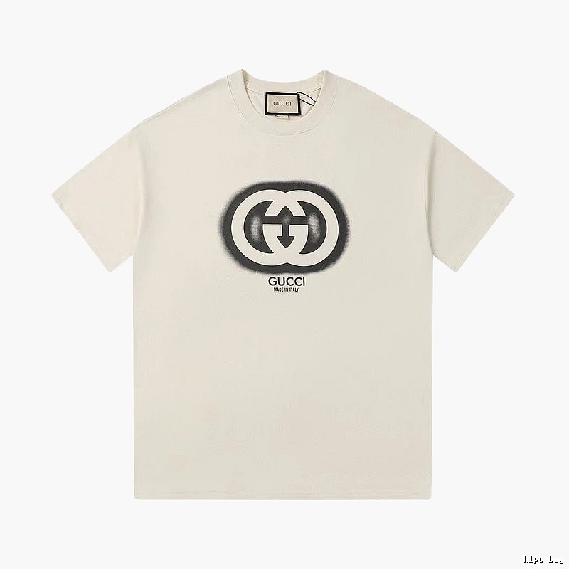 Gucci Double G Print Vintage Style Off-white T-shirt