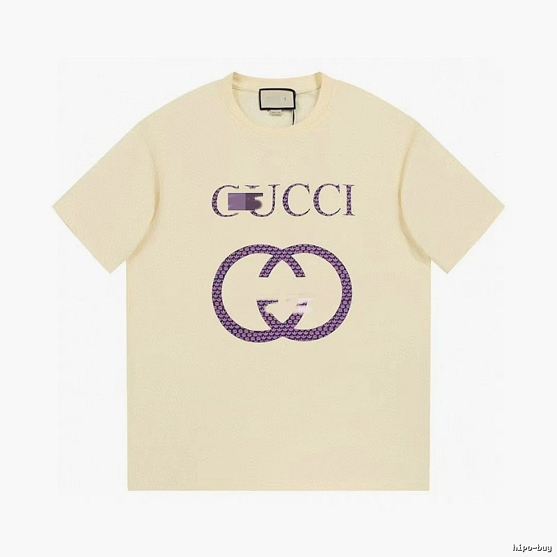 Gucci Double G Vintage Style Beige Short Sleeve T-Shirt