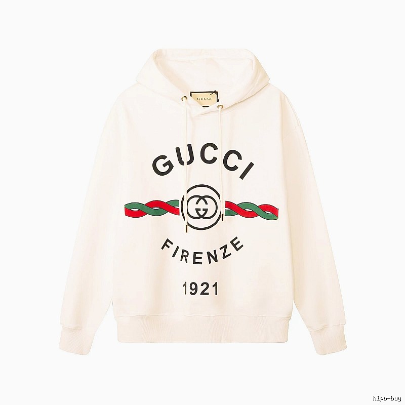 Gucci Hoodie with Cream Hoodie with Gucci Firenze