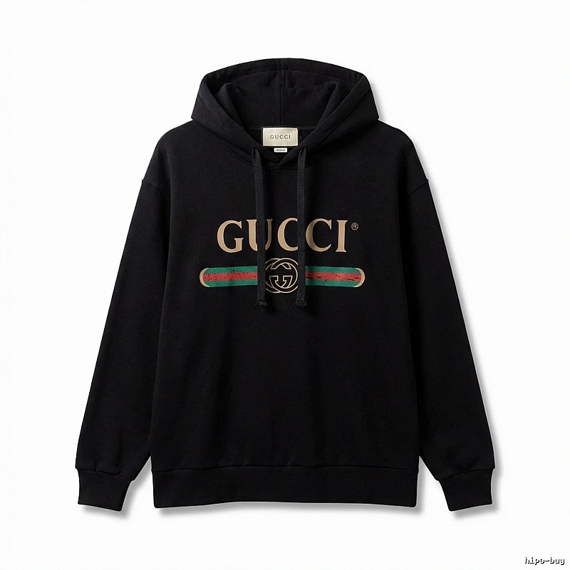 Gucci letter print style black hoodie