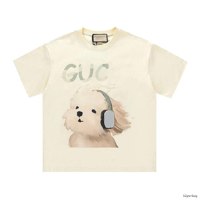 Gucci Puppy Print Casual Off-white T-Shirt