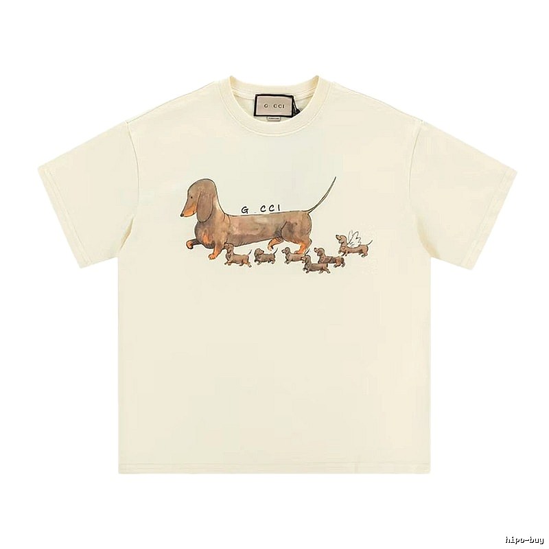 Gucci Sausage Print Casual Style Off-white T-shirt