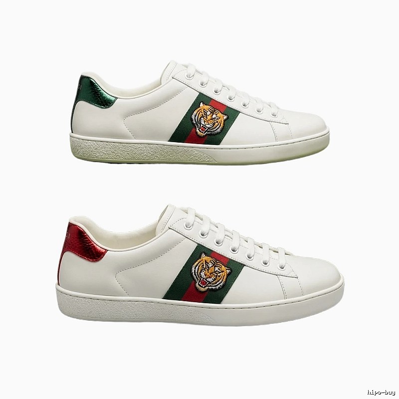 Gucci Tiger Head Retro Style White Shoes