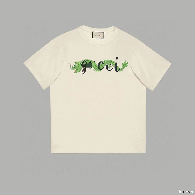 Gucci Year of the Dragon Collection Vintage Style Off-White Short Sleeve T-Shirt