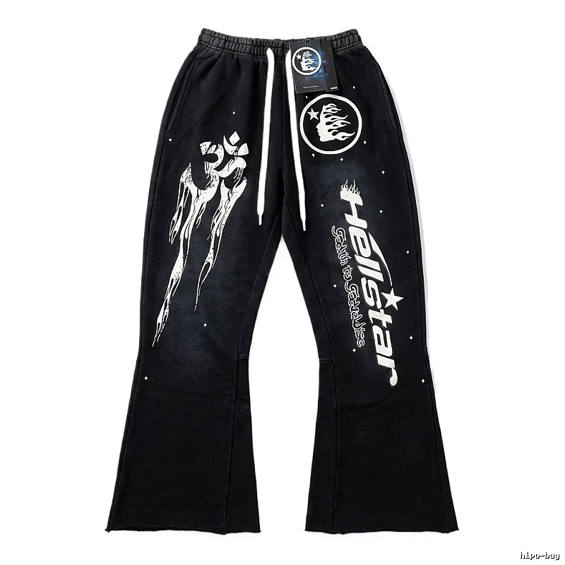 Hellstar dark style black long trousers