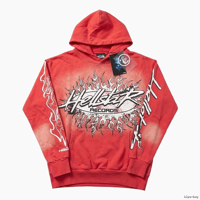 Hellstar Flame Wind Red Hoodie