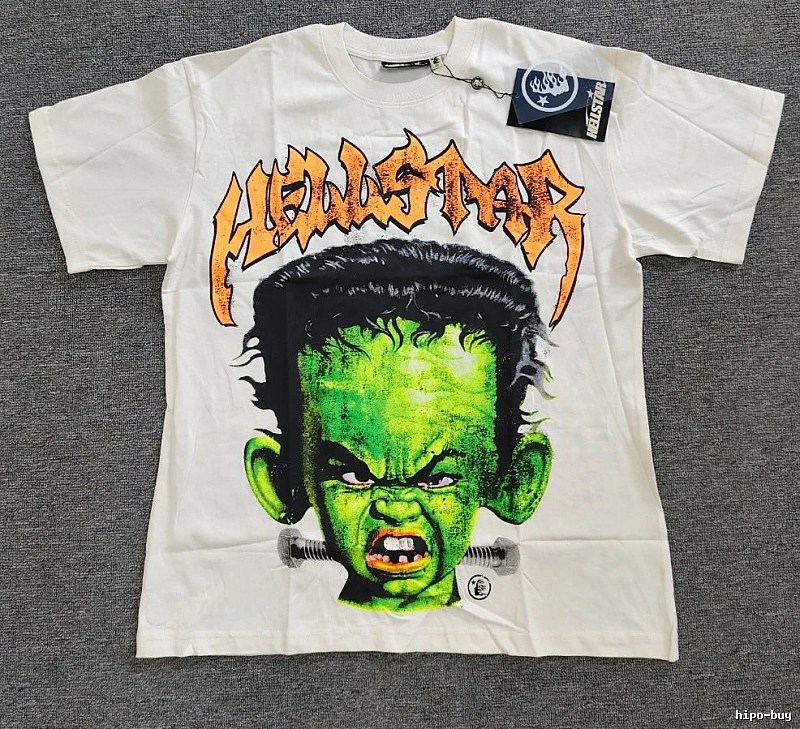 Hellstar Frankenstein Street Style White T-shirt