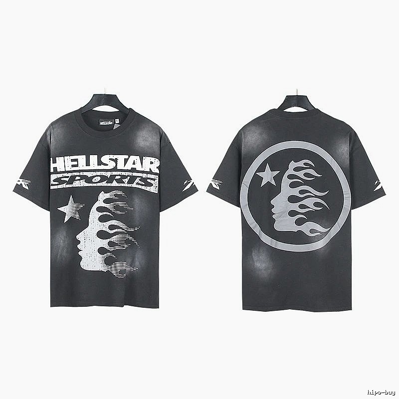 Hellstar Sporty Street Style Black Short Sleeve T-Shirt