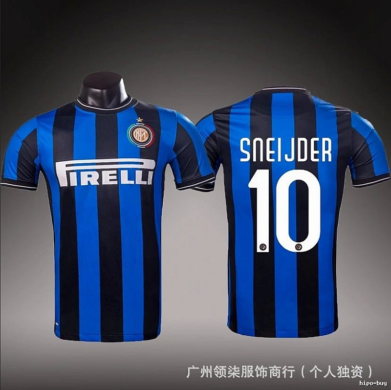 Inter Milan Logo Detail Brehme #3 soccer jersey Blue Black Striped with Relaxed Feel