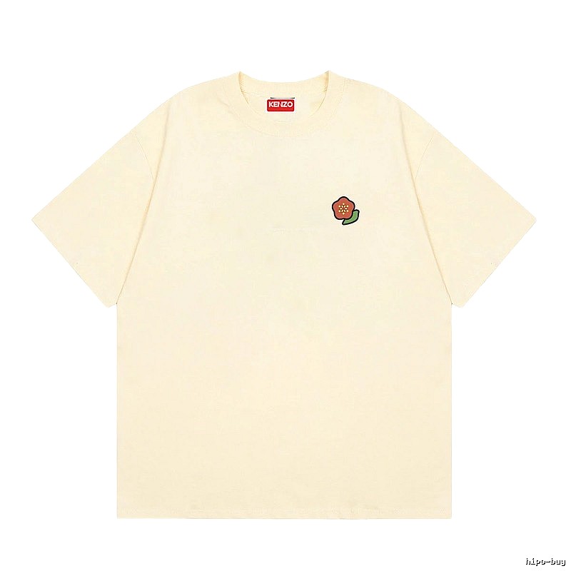 KENZO Embroidered Little Flower Casual Style Off-white T-shirt