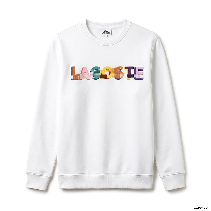 Lacoste Colorful Letter Style White Sweatshirt