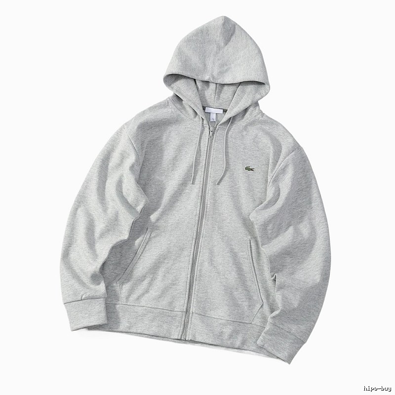Lacoste simple-style light gray hoodie
