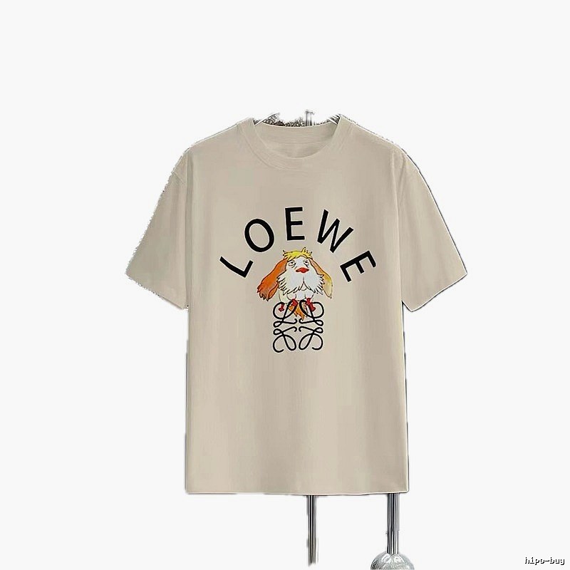 LOEWE Cartoon Print Casual Off-White T-Shirt