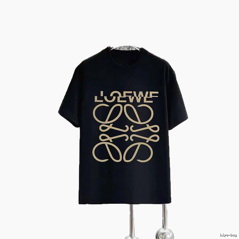 LOEWE Logo Print Trendy Black Short-Sleeve T-Shirt