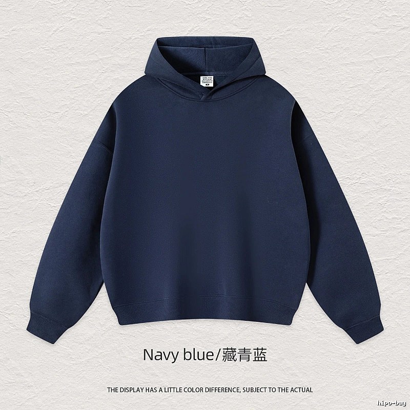Logo Detail Blank pullover hoodie Black Minimal A with Relaxed Feel