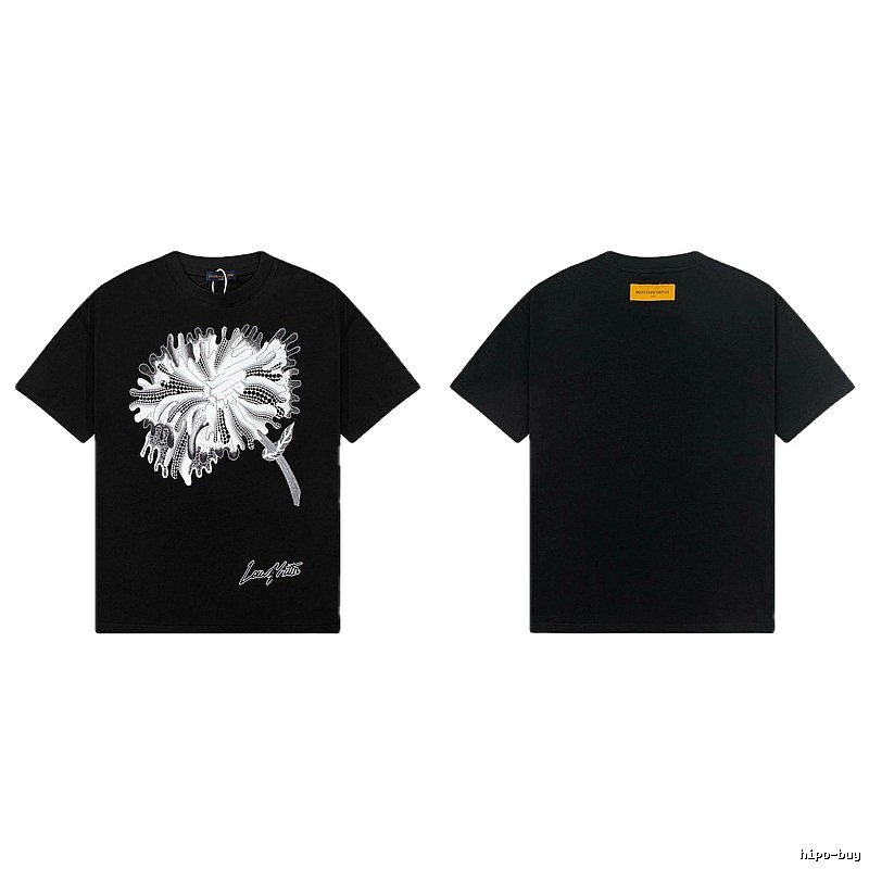 Louis Vuitton Dandelion Print Trendy Black T-Shirt