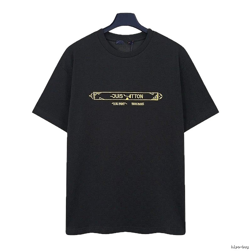 Louis Vuitton Embroidered Trendy-style Black T-Shirt
