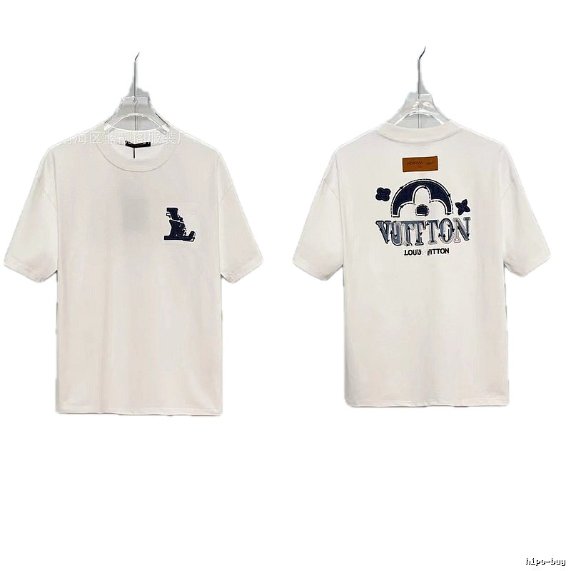 Louis Vuitton Embroidered Vintage-style White Short-sleeve T-shirt