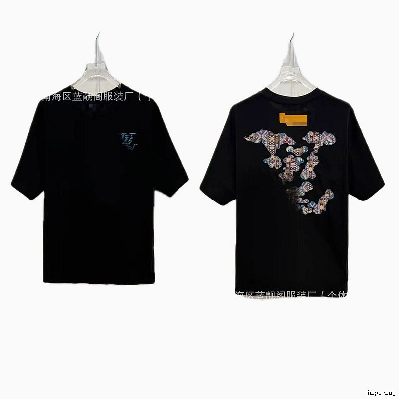 Louis Vuitton Jacquard Vintage-style Black Short-sleeve T-shirt
